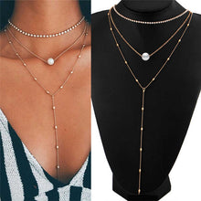 Load image into Gallery viewer, Pearl Cleavage Fashion Necklace
