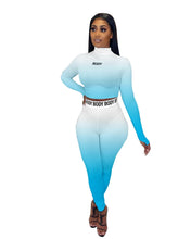 Load image into Gallery viewer, K.T.L. - Two Piece Casual Long Sleeve Crop Top &amp;  Legging Matching Set
