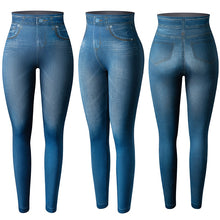 Load image into Gallery viewer, K.T.L. - Faux Denim High Waisted Jeggings
