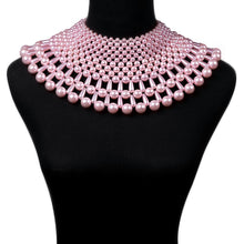 Load image into Gallery viewer, Pearls Shawl Style Choker Statement Necklace
