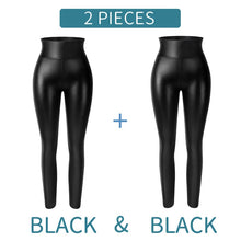 Cargar imagen en el visor de la galería, K.T.L. - High Waist Faux Leather Leggings
