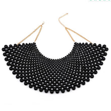 Load image into Gallery viewer, Pearls Shawl Style Choker Statement Necklace
