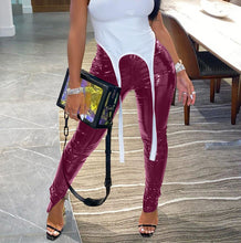 Load image into Gallery viewer, K.T.L. -  PU Leather Pants Zipper Split Bottom
