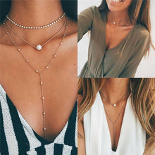 Load image into Gallery viewer, Pearl Cleavage Fashion Necklace
