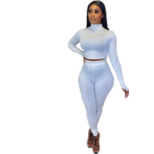 Load image into Gallery viewer, K.T.L. - Two Piece Casual Long Sleeve Crop Top &amp;  Legging Matching Set
