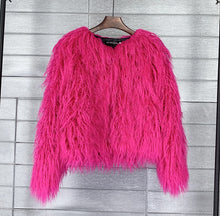 Load image into Gallery viewer, K.T.L. - Colorful Boho Furry Faux Fur Coat
