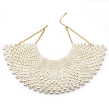 Load image into Gallery viewer, Pearls Shawl Style Choker Statement Necklace
