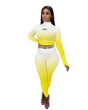 Load image into Gallery viewer, K.T.L. - Two Piece Casual Long Sleeve Crop Top &amp;  Legging Matching Set
