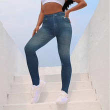 Load image into Gallery viewer, K.T.L. - Faux Denim High Waisted Jeggings
