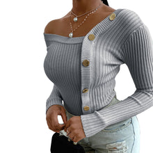 Cargar imagen en el visor de la galería, K.T.L. -Elegant Knitted Cold Shoulder Sweater
