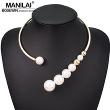 Load image into Gallery viewer, Faux Pearl Choker Necklace
