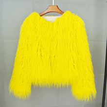 Load image into Gallery viewer, K.T.L. - Colorful Boho Furry Faux Fur Coat
