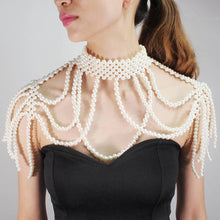 Load image into Gallery viewer, Pearl Fashion Bib Style Statement Necklace
