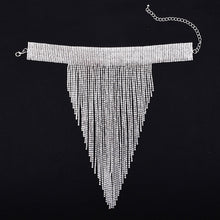 Load image into Gallery viewer, Rhinestone Tassel Choker Boho Necklace
