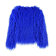 Load image into Gallery viewer, K.T.L. - Colorful Boho Furry Faux Fur Coat
