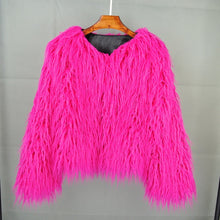 Load image into Gallery viewer, K.T.L. - Colorful Boho Furry Faux Fur Coat
