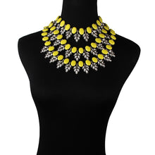 Load image into Gallery viewer, Crystal Gem Statement Collar Necklace
