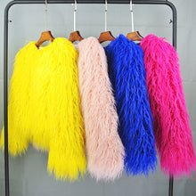 Load image into Gallery viewer, K.T.L. - Colorful Boho Furry Faux Fur Coat
