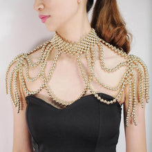 Load image into Gallery viewer, Pearl Fashion Bib Style Statement Necklace
