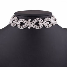 Load image into Gallery viewer, T Cross Rhinestone Cleavage Necklace
