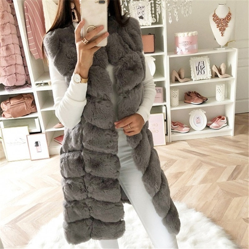 K.T.L. - Faux Fur Sleeveless Vest