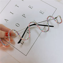 Load image into Gallery viewer, Rhinestone Wave Eyeglass Frames
