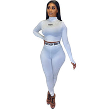 Load image into Gallery viewer, K.T.L. - Two Piece Casual Long Sleeve Crop Top &amp;  Legging Matching Set
