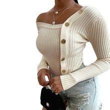 Cargar imagen en el visor de la galería, K.T.L. -Elegant Knitted Cold Shoulder Sweater
