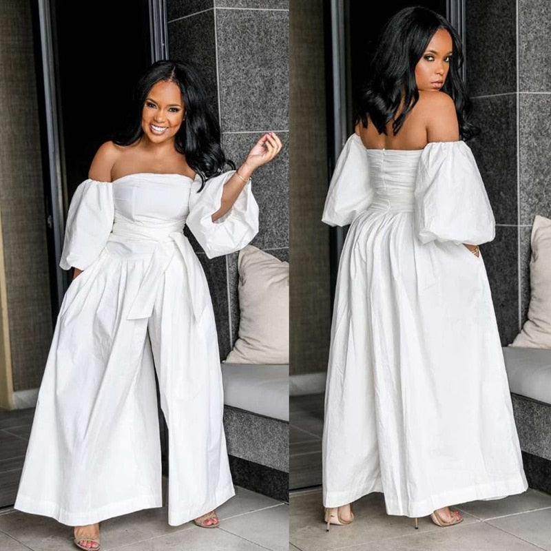 Cold Shoulder Wide Leg Jumpsuit