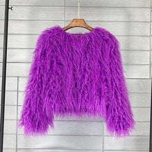 Load image into Gallery viewer, K.T.L. - Colorful Boho Furry Faux Fur Coat
