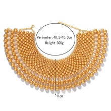 Load image into Gallery viewer, Pearls Shawl Style Choker Statement Necklace
