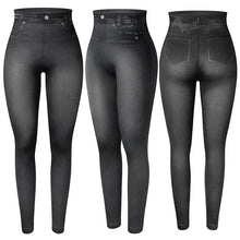 Load image into Gallery viewer, K.T.L. - Faux Denim High Waisted Jeggings
