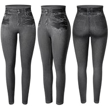 Load image into Gallery viewer, K.T.L. - Faux Denim High Waisted Jeggings
