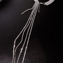 Load image into Gallery viewer, Rhinestones Long Tassel Style Necklace
