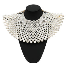 Load image into Gallery viewer, Pearls Shawl Style Choker Statement Necklace
